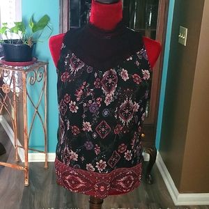 A. Byer Floral, lace tanktop